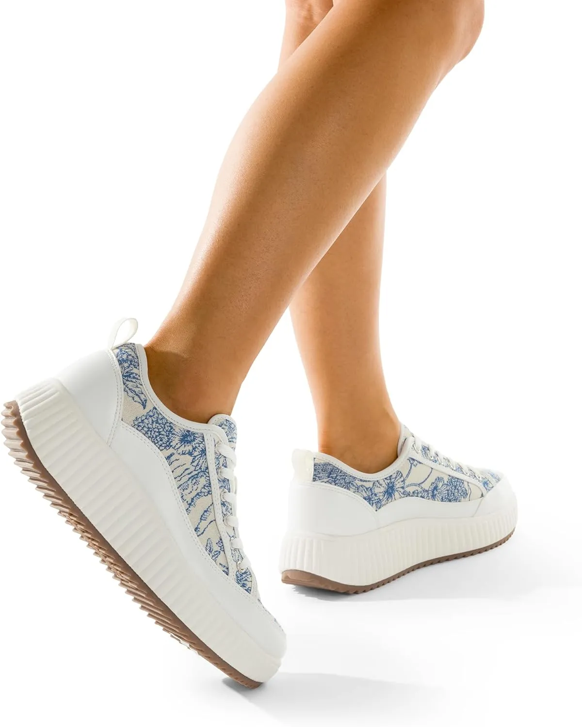 DREAM PAIRS Women Platform Chunky Lightweight Comfortable Casual Lace-Up Sky Walking Fashion Sneakers