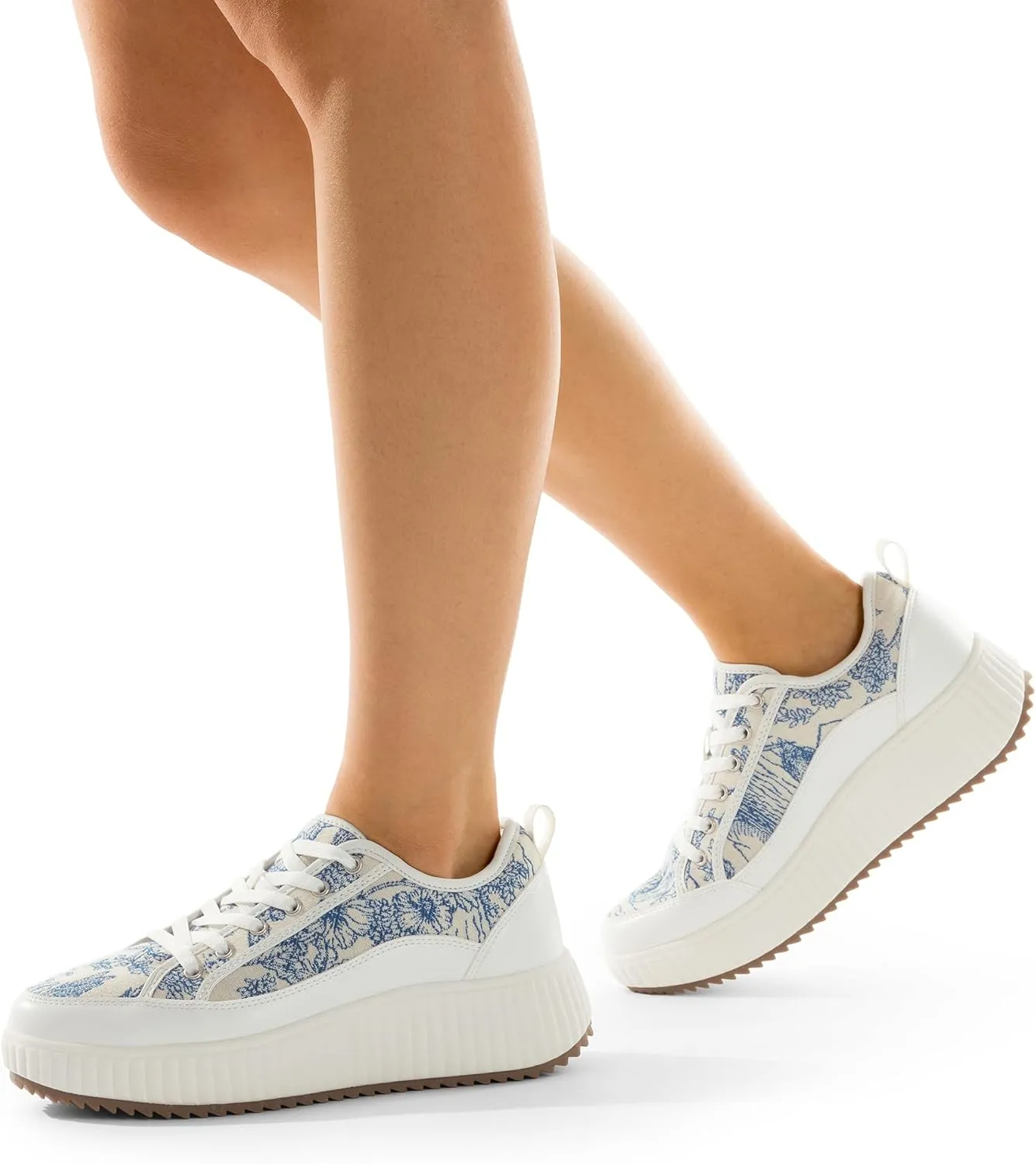 DREAM PAIRS Women Platform Chunky Lightweight Comfortable Casual Lace-Up Sky Walking Fashion Sneakers