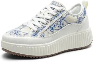 DREAM PAIRS Women Platform Chunky Lightweight Comfortable Casual Lace-Up Sky Walking Fashion Sneakers