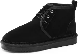 DREAM PAIRS Women's Ankle Winter Boots Genuine Suede Leather Faux Fur Lace Up Snow Warm Comfort Cozy Short Booties FuzzyGo Women's Cozy