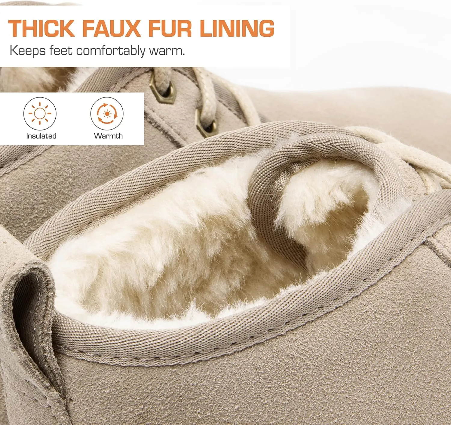 DREAM PAIRS Women's Ankle Winter Boots Genuine Suede Leather Faux Fur Lace Up Snow Warm Comfort Cozy Short Booties FuzzyGo Women's Cozy