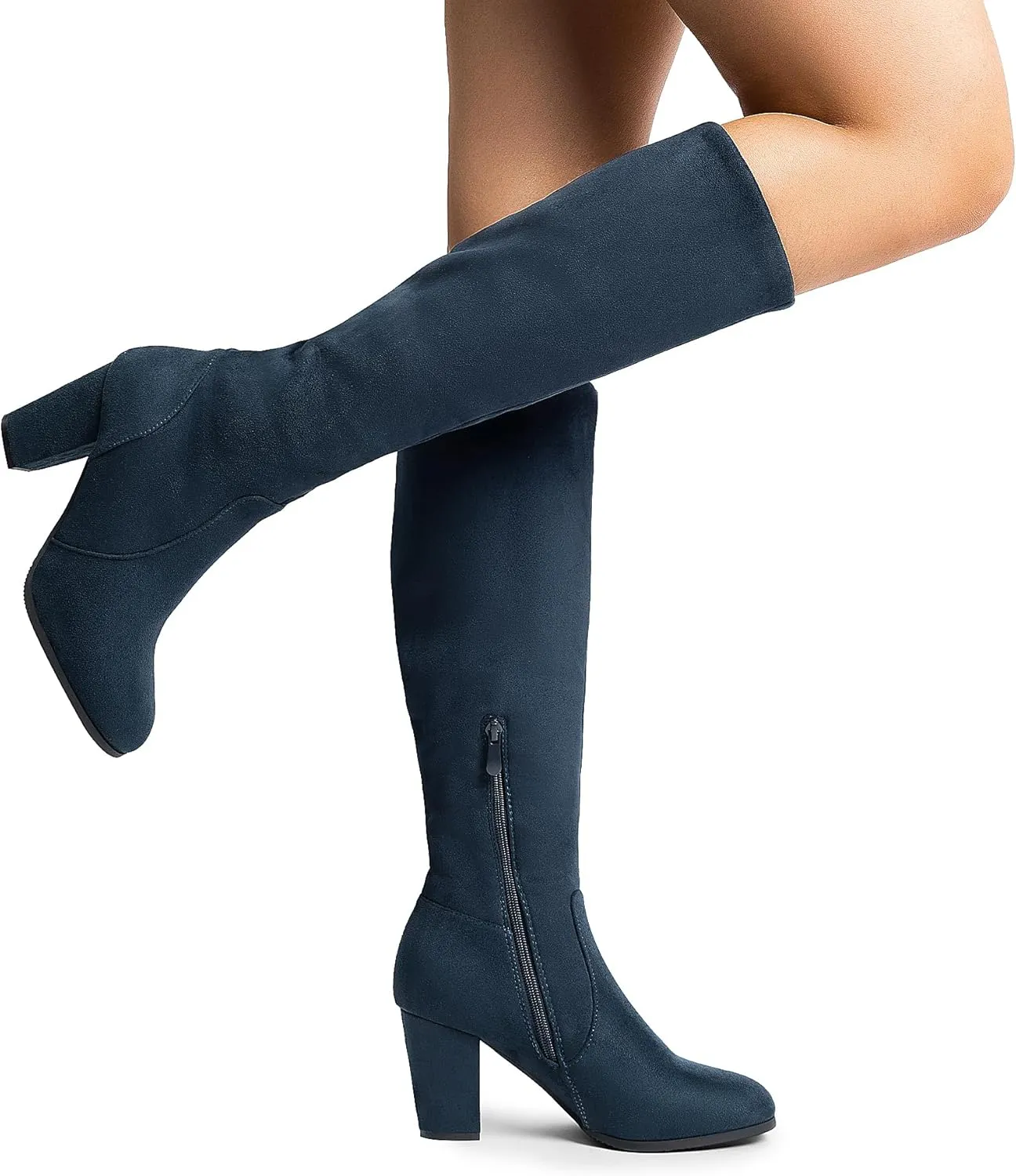 DREAM PAIRS Women's Chunky Heel Knee High and Up Boots