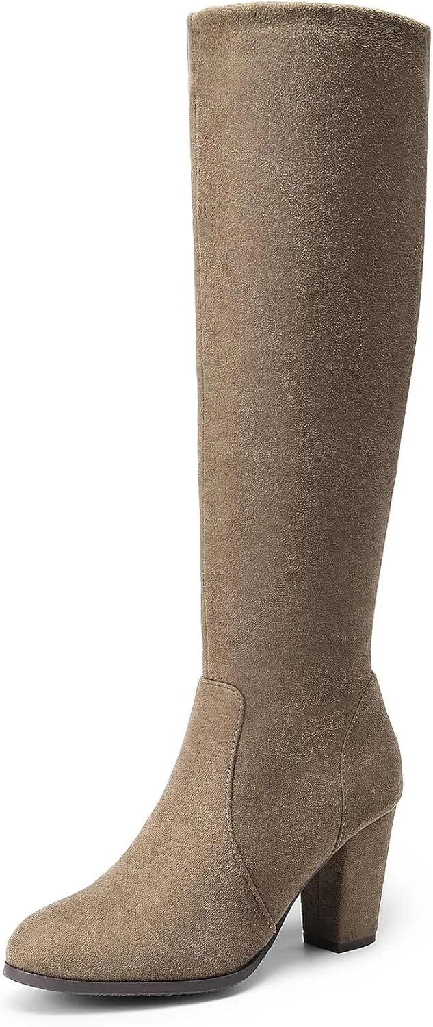 DREAM PAIRS Women's Chunky Heel Knee High and Up Boots