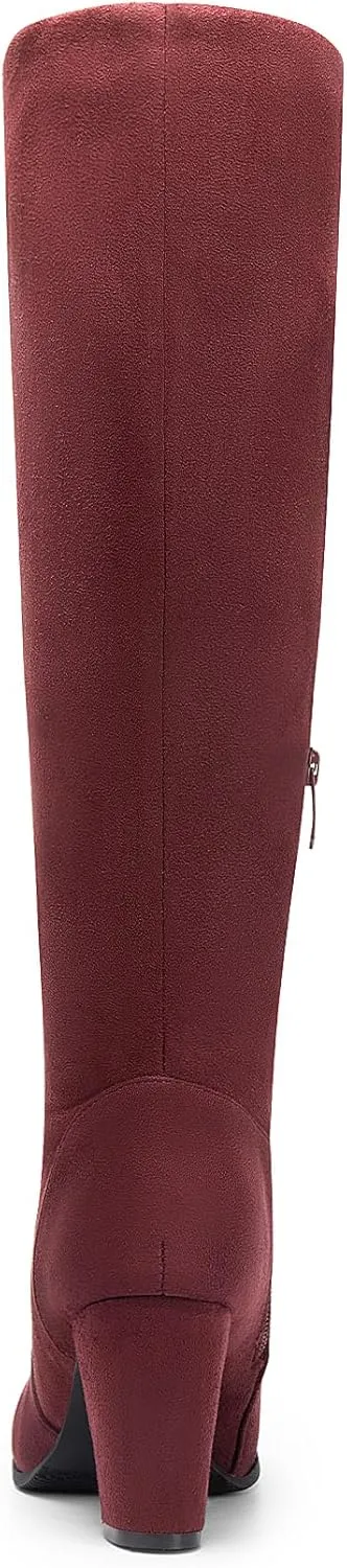 DREAM PAIRS Women's Chunky Heel Knee High and Up Boots