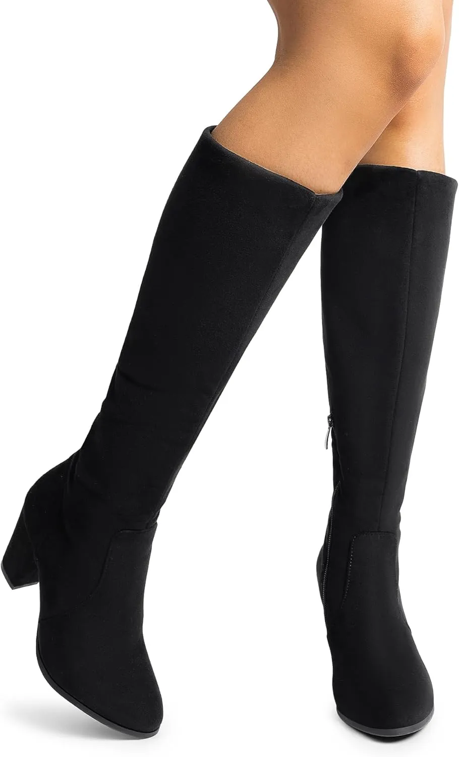 DREAM PAIRS Women's Chunky Heel Knee High and Up Boots