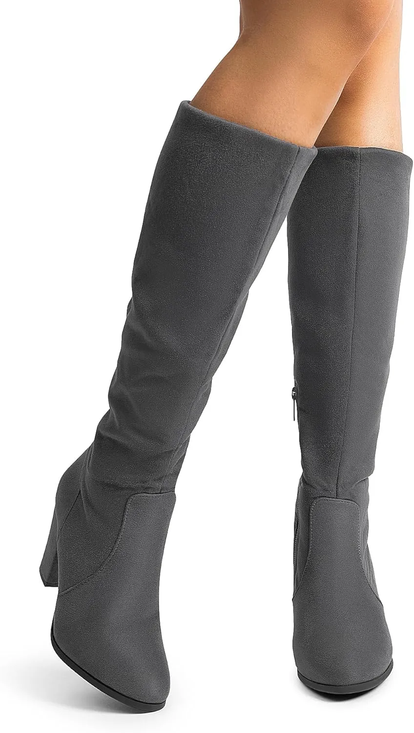 DREAM PAIRS Women's Chunky Heel Knee High and Up Boots
