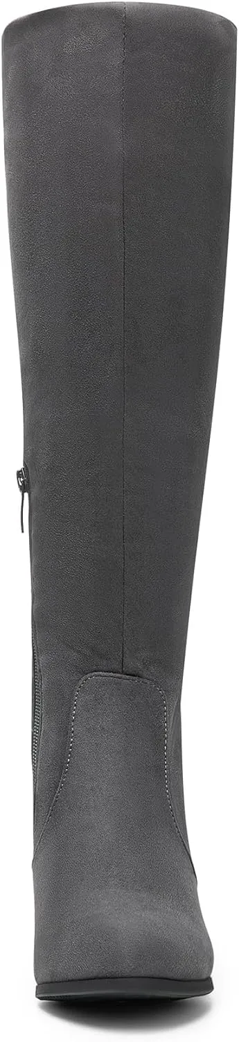 DREAM PAIRS Women's Chunky Heel Knee High and Up Boots