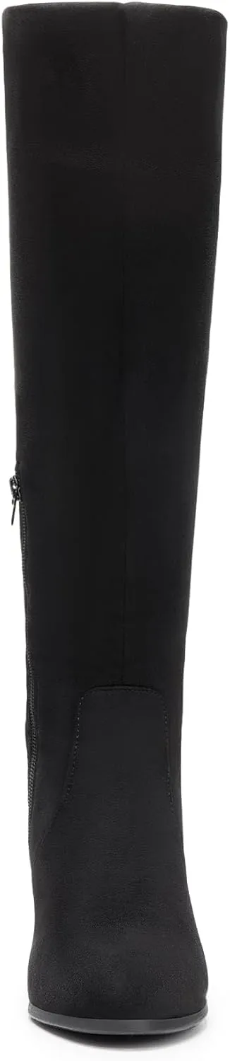 DREAM PAIRS Women's Chunky Heel Knee High and Up Boots