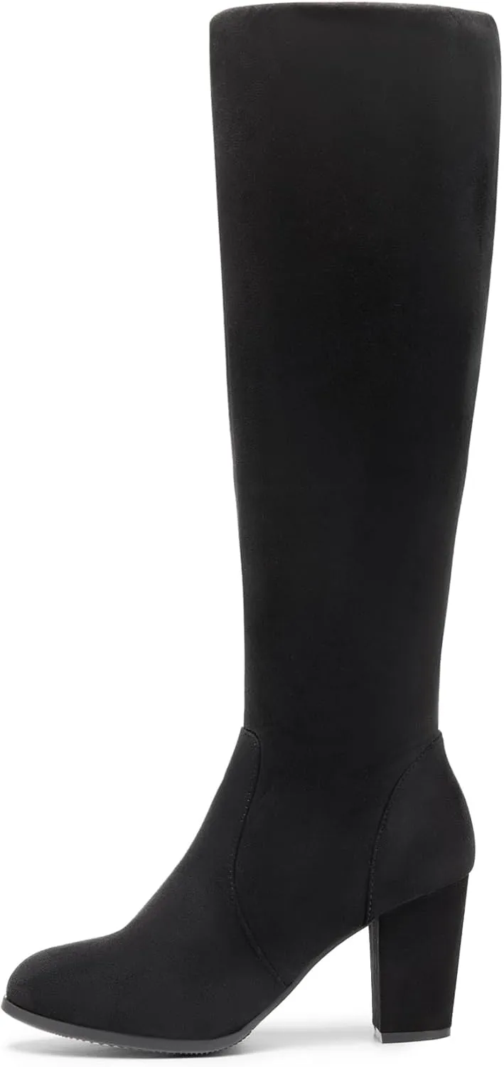 DREAM PAIRS Women's Chunky Heel Knee High and Up Boots