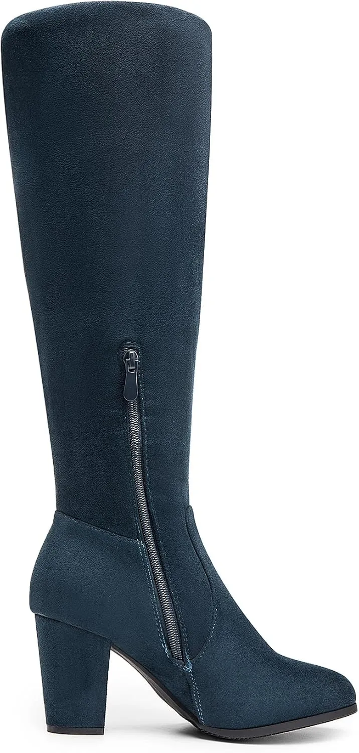 DREAM PAIRS Women's Chunky Heel Knee High and Up Boots