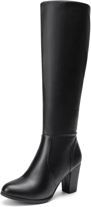 DREAM PAIRS Women's Chunky Heel Knee High and Up Boots