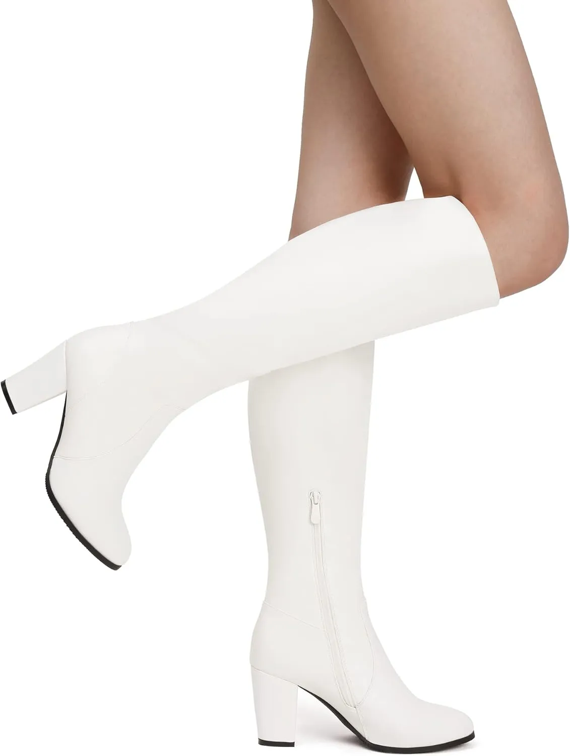 DREAM PAIRS Women's Chunky Heel Knee High and Up Boots