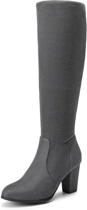 DREAM PAIRS Women's Chunky Heel Knee High and Up Boots