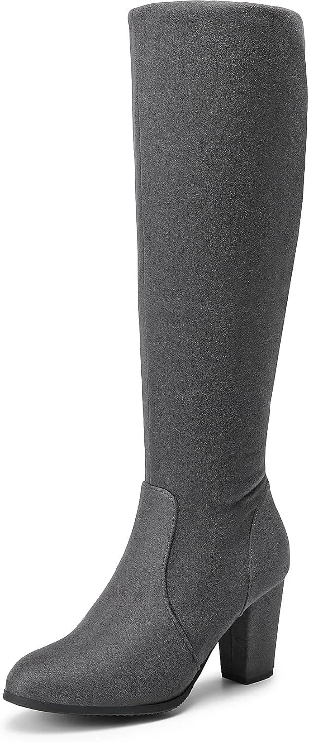 DREAM PAIRS Women's Chunky Heel Knee High and Up Boots