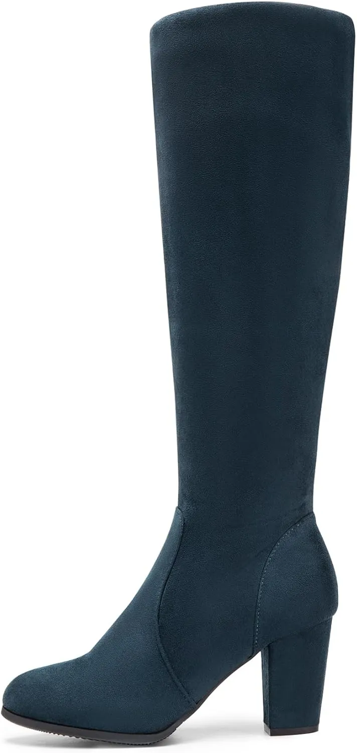 DREAM PAIRS Women's Chunky Heel Knee High and Up Boots
