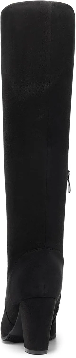 DREAM PAIRS Women's Chunky Heel Knee High and Up Boots
