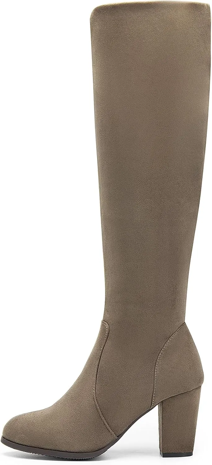 DREAM PAIRS Women's Chunky Heel Knee High and Up Boots