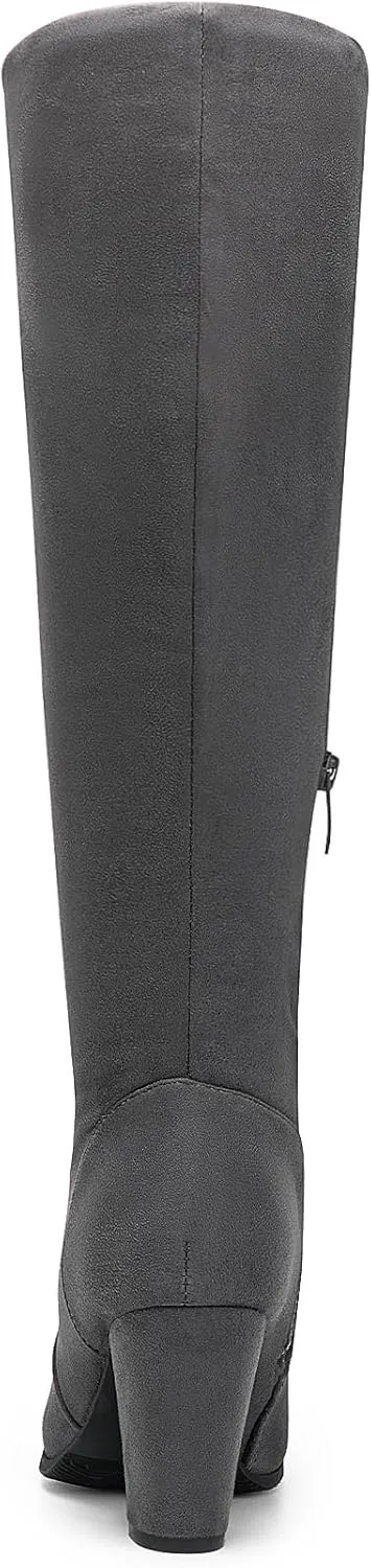 DREAM PAIRS Women's Chunky Heel Knee High and Up Boots