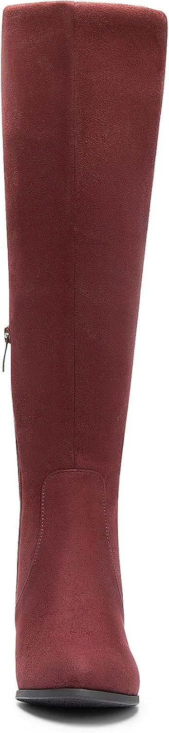 DREAM PAIRS Women's Chunky Heel Knee High and Up Boots