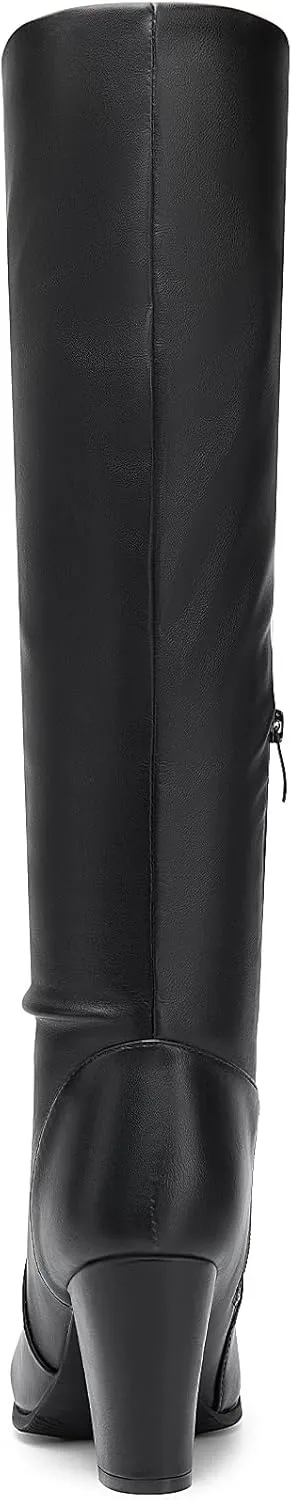 DREAM PAIRS Women's Chunky Heel Knee High and Up Boots