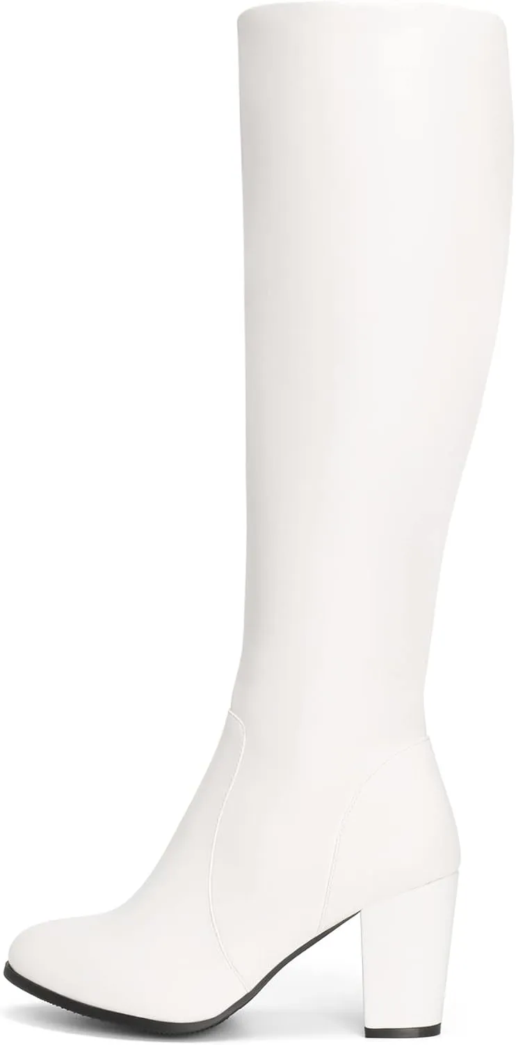 DREAM PAIRS Women's Chunky Heel Knee High and Up Boots