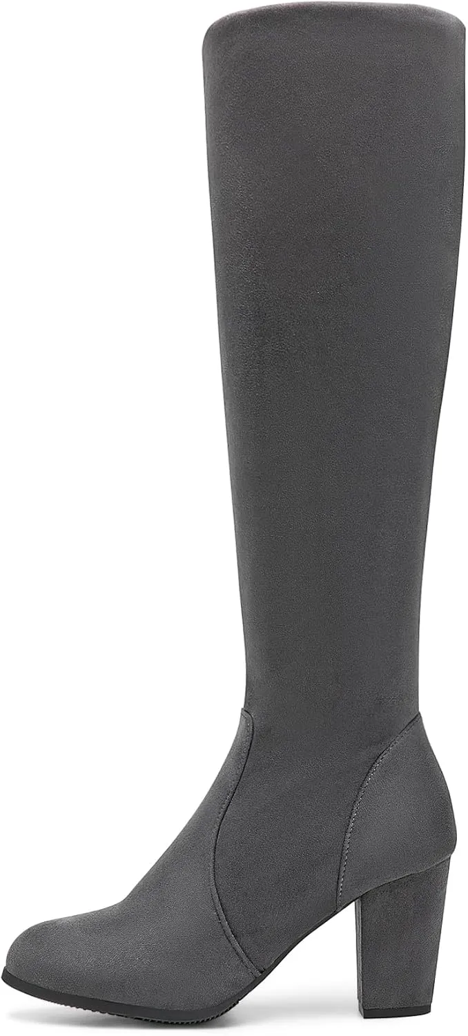DREAM PAIRS Women's Chunky Heel Knee High and Up Boots