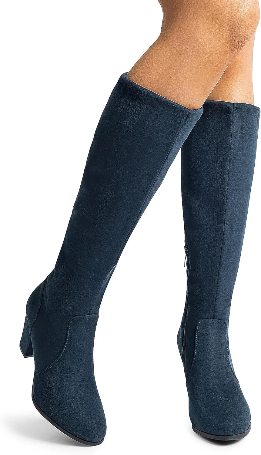 DREAM PAIRS Women's Chunky Heel Knee High and Up Boots