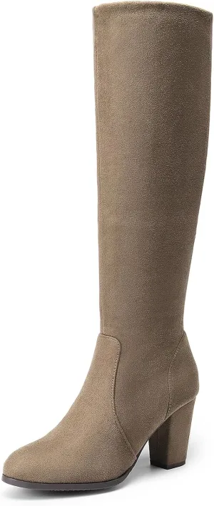 DREAM PAIRS Women's Chunky Heel Knee High and Up Boots