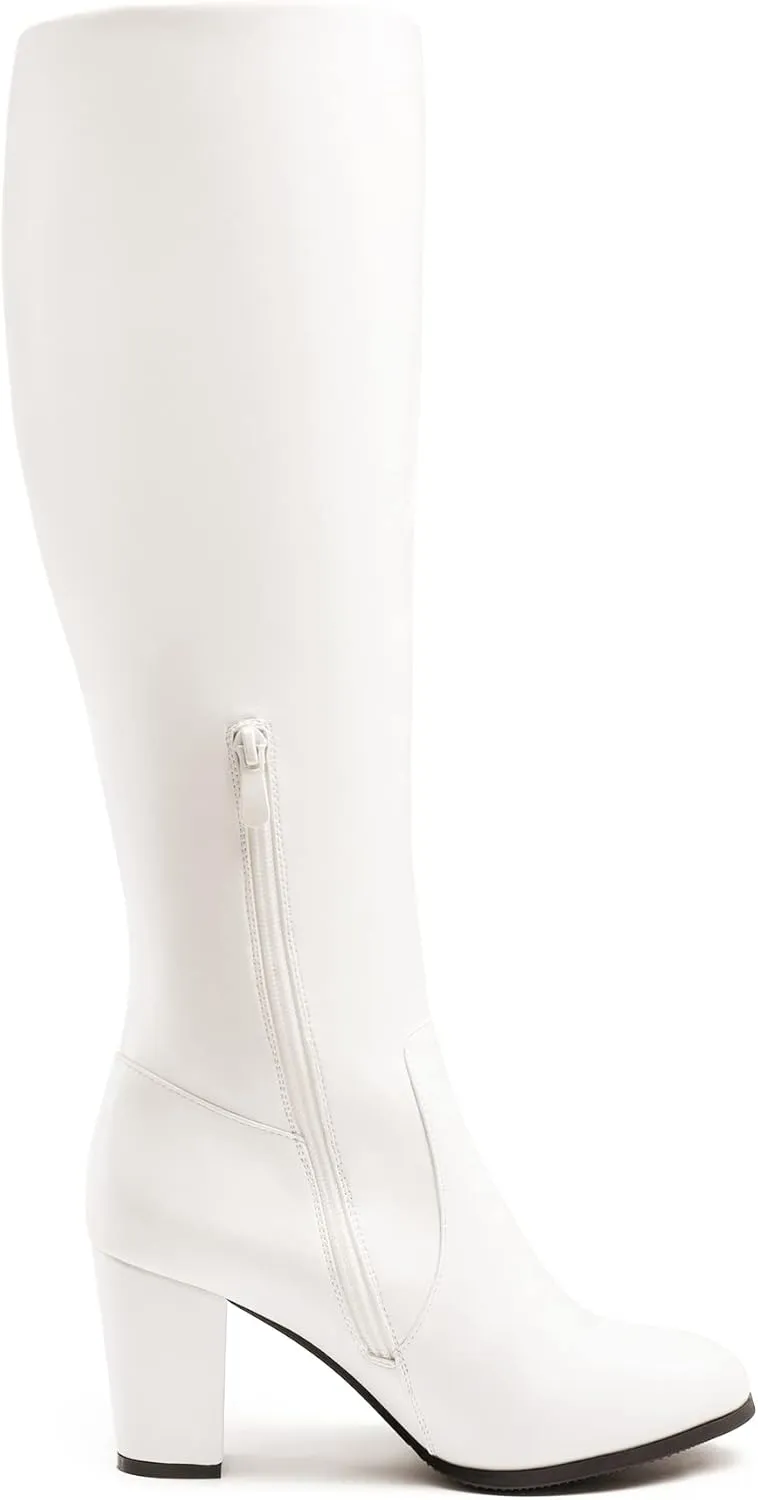 DREAM PAIRS Women's Chunky Heel Knee High and Up Boots