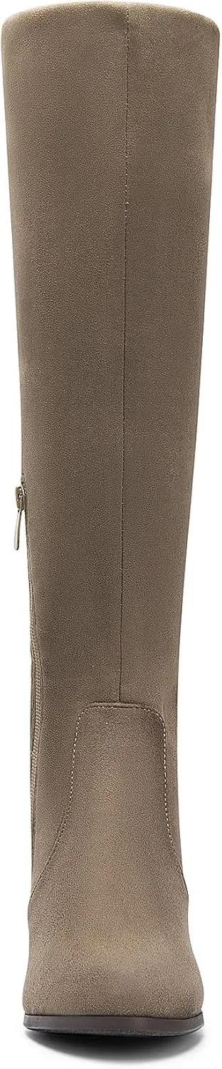 DREAM PAIRS Women's Chunky Heel Knee High and Up Boots