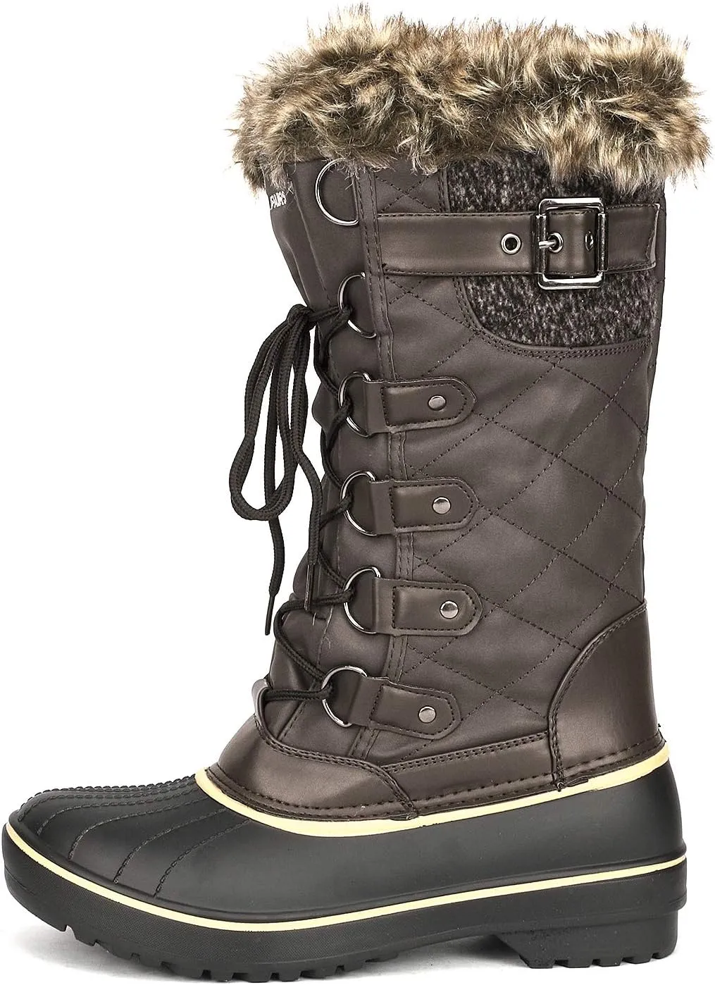 DREAM PAIRS Women's DP Warm Faux Fur Lined Mid Calf Winter Snow Boots