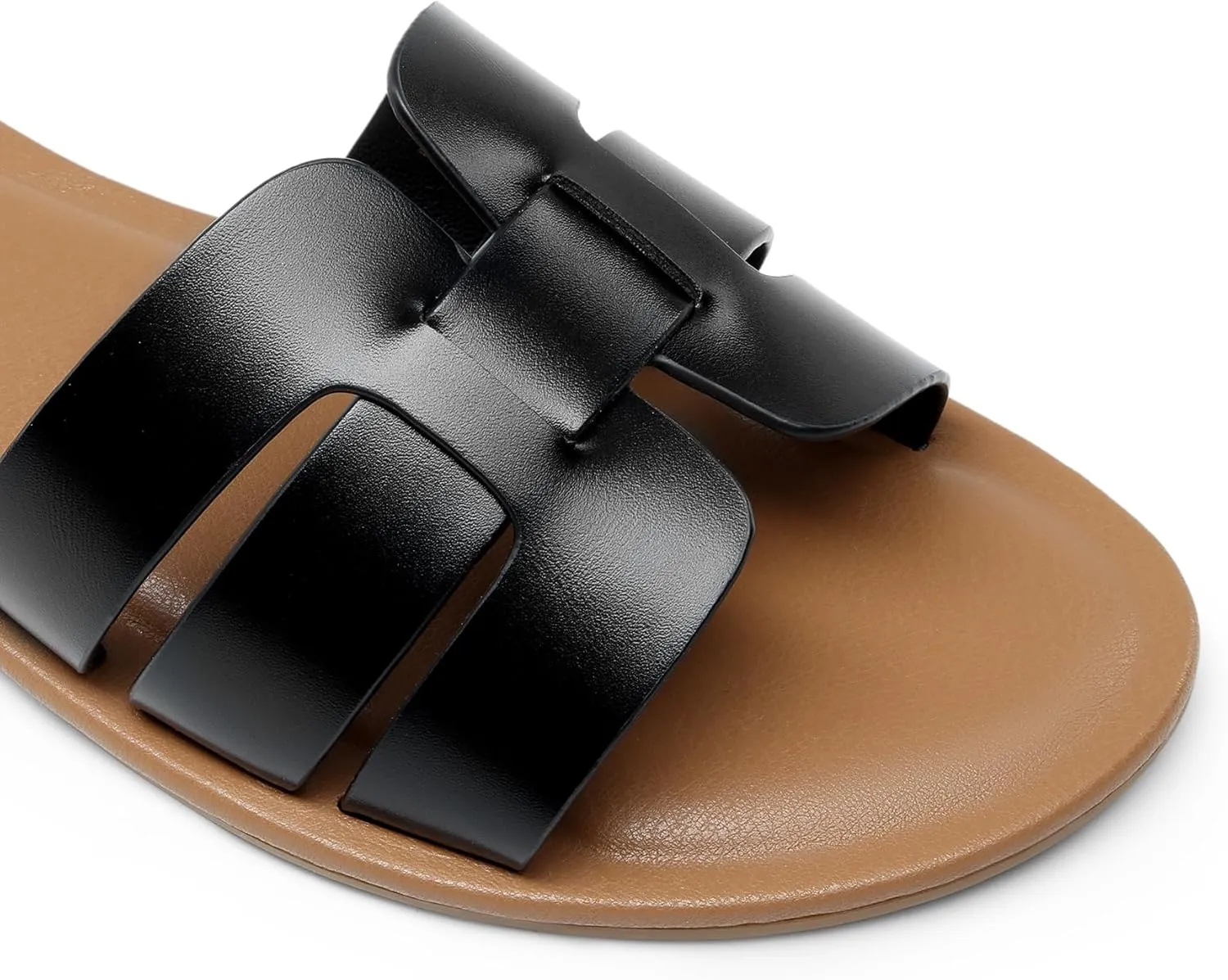DREAM PAIRS Women's Dressy Slide Sandals Slip-on Open Round Toe Flat Sandals Fashion Casual Comfortable Summer Beach Walking Slides
