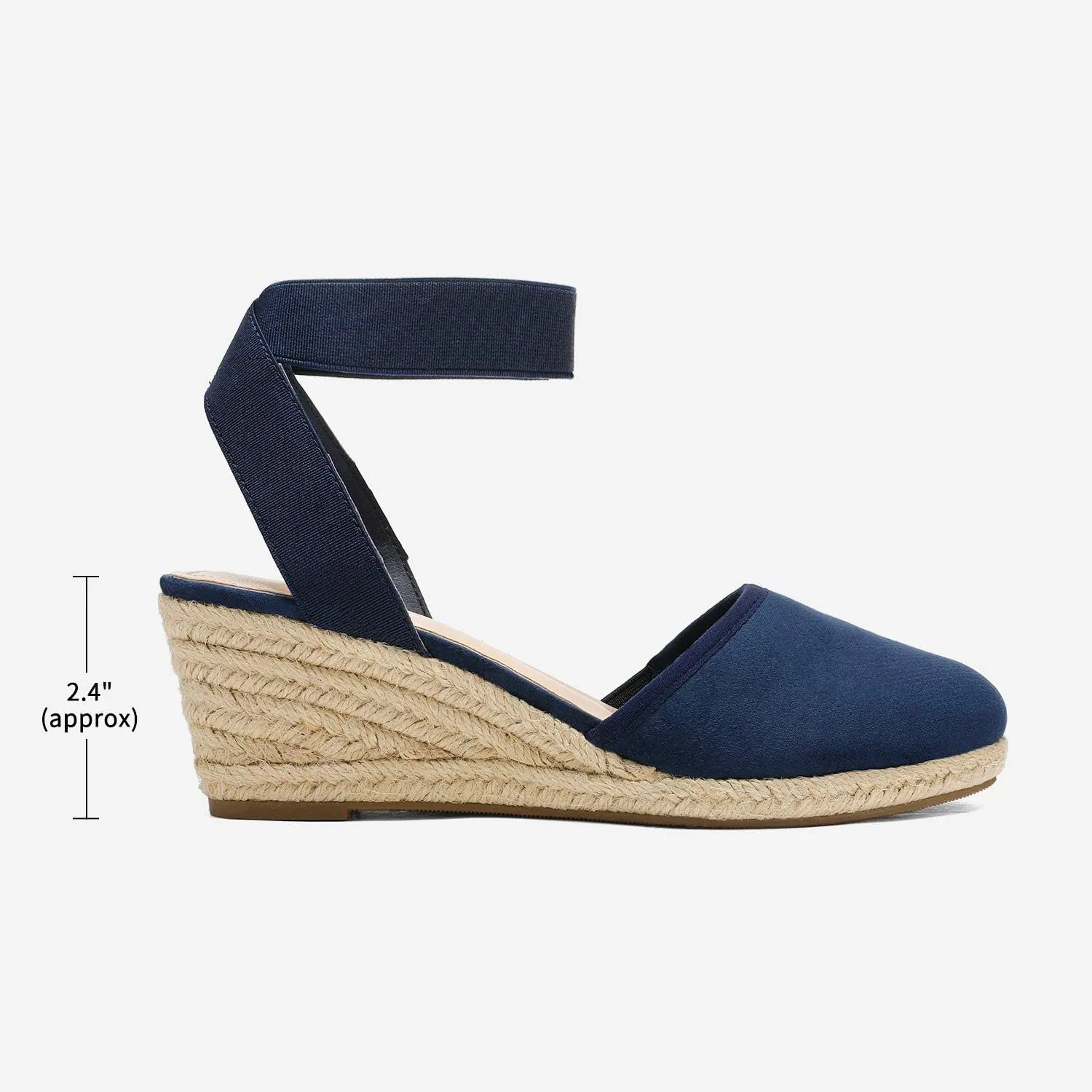 DREAM PAIRS Women's Elastic Ankle Strap Espadrilles Wedge Sandals