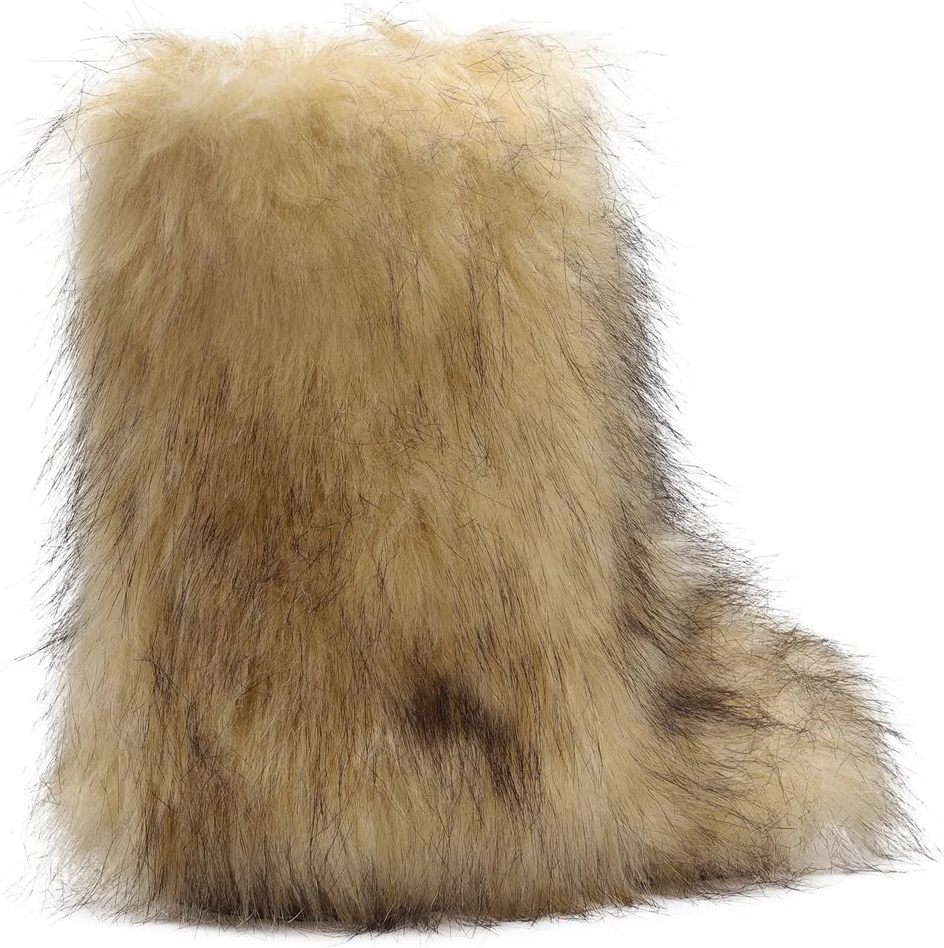 DREAM PAIRS Women's Faux Fur Boot Furry Snow Boot Mid Calf Boots Warm Flat Outsole Fur Lined Fashion Winter Boots FuzzyChic Fantasia
