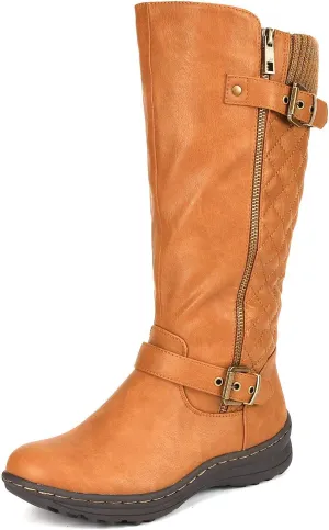 DREAM PAIRS Women's Faux Fur Knee High Boot Round Toe Fall Winter Boots