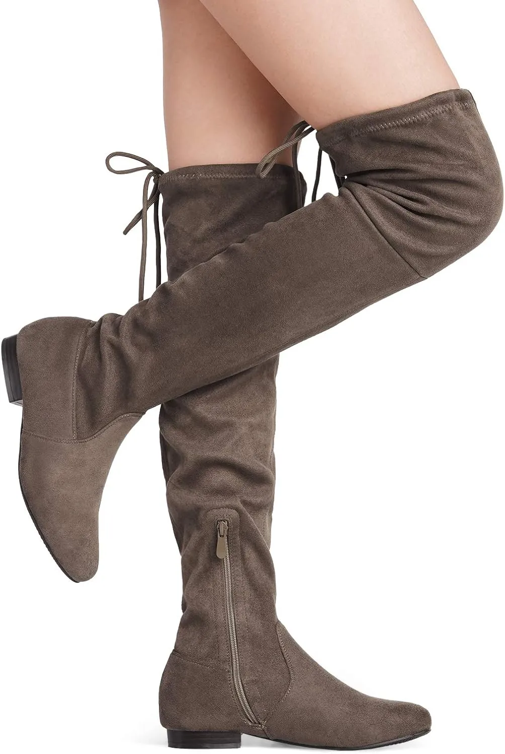 DREAM PAIRS Women's HIGHPLAT Black Chunky Thigh High Over The Knee High Heel Boots