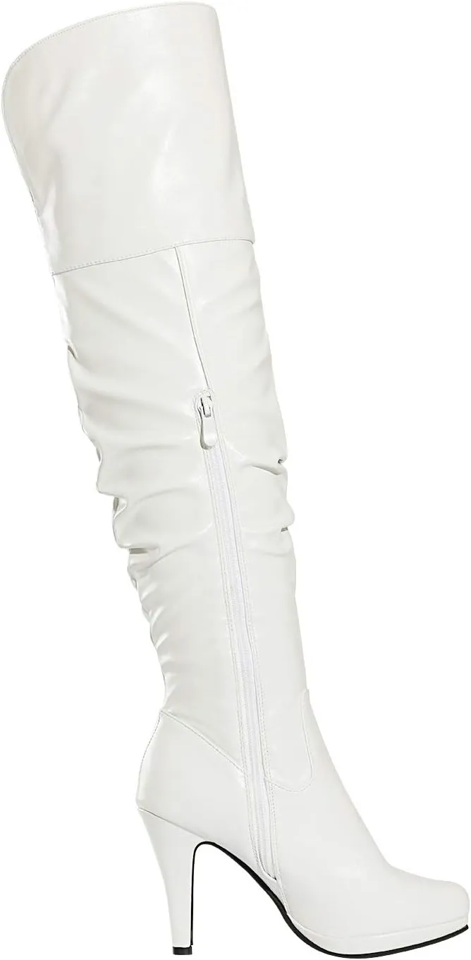 DREAM PAIRS Women's HIGHPLAT Black Chunky Thigh High Over The Knee High Heel Boots