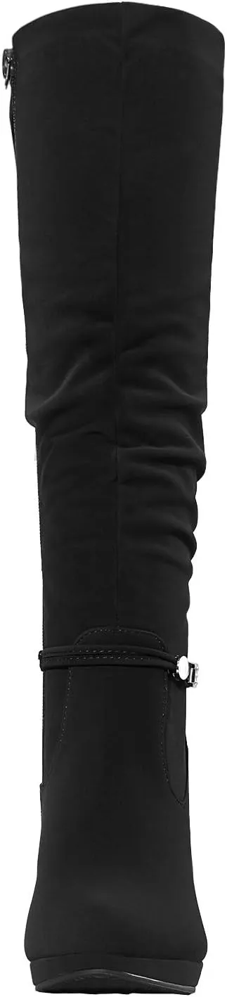 DREAM PAIRS Women's Knee High Platform Heel Boots