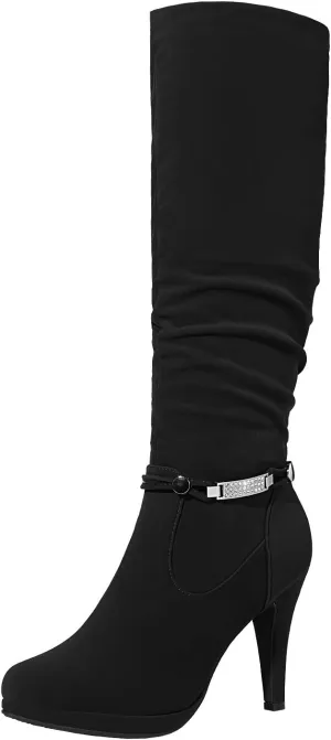 DREAM PAIRS Women's Knee High Platform Heel Boots