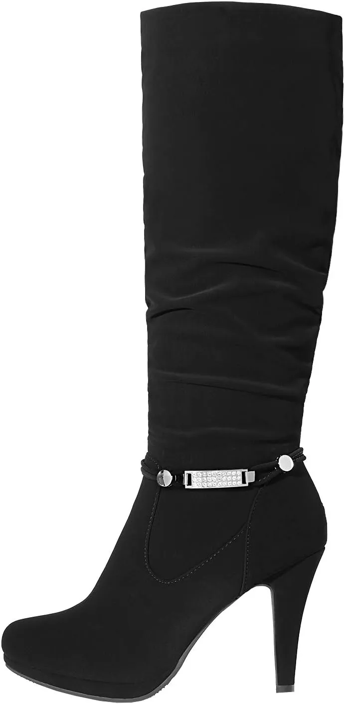 DREAM PAIRS Women's Knee High Platform Heel Boots