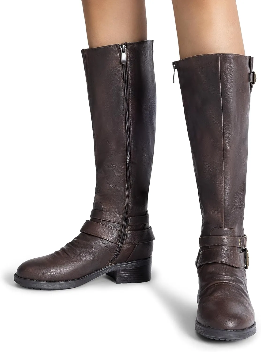 DREAM PAIRS Women's Knee High Riding Boots Wide Calf