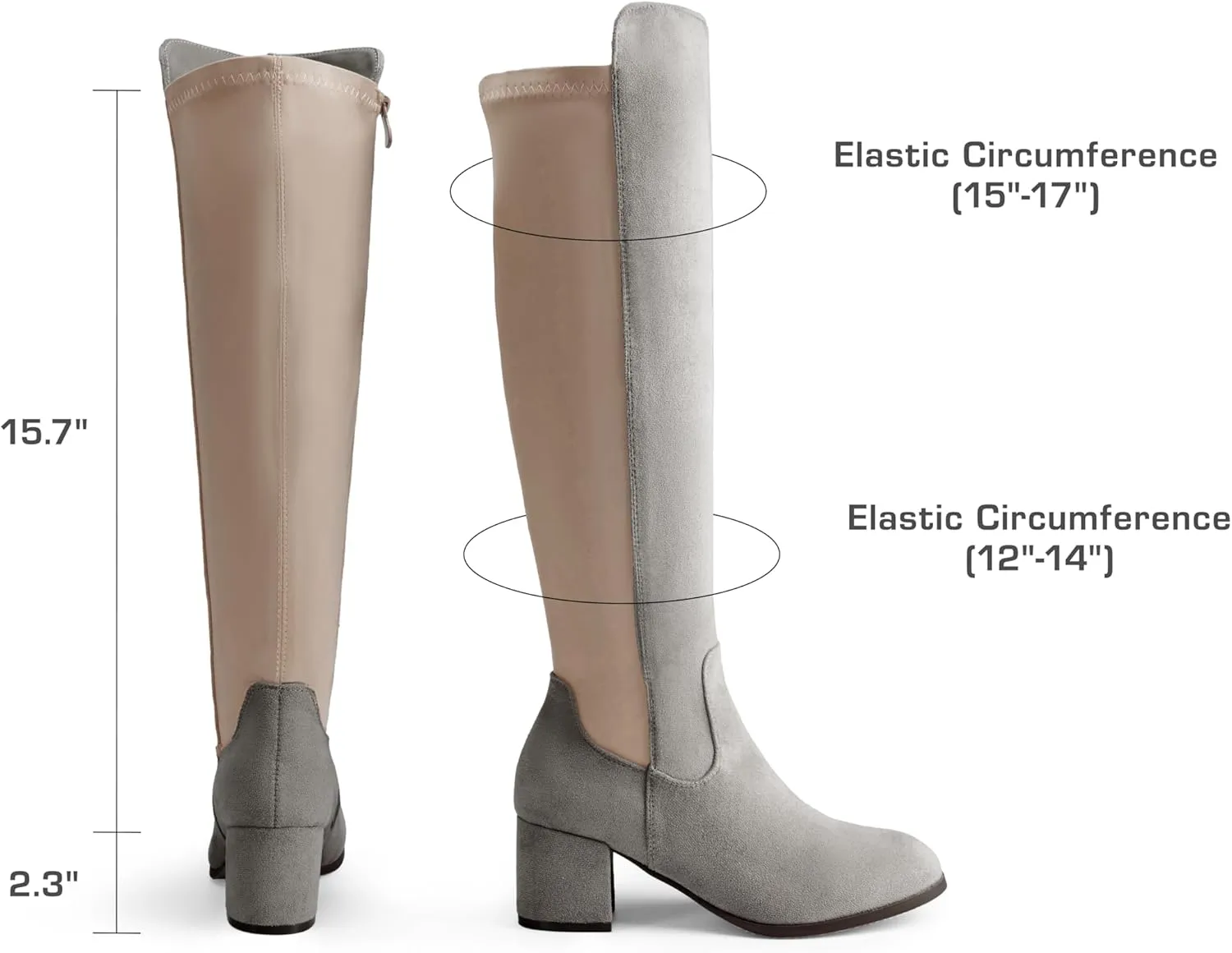 DREAM PAIRS Women's Knee High Stretchy Fashion Boots