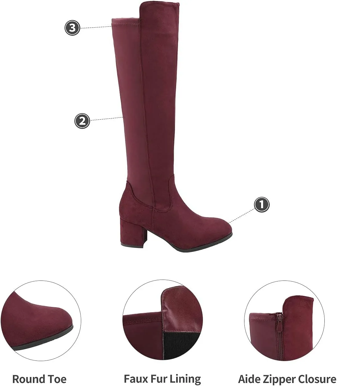 DREAM PAIRS Women's Knee High Stretchy Fashion Boots