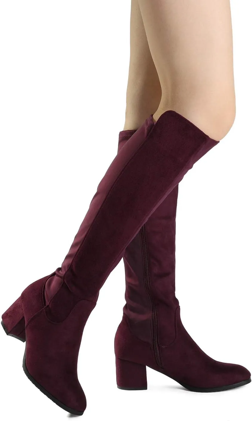 DREAM PAIRS Women's Knee High Stretchy Fashion Boots