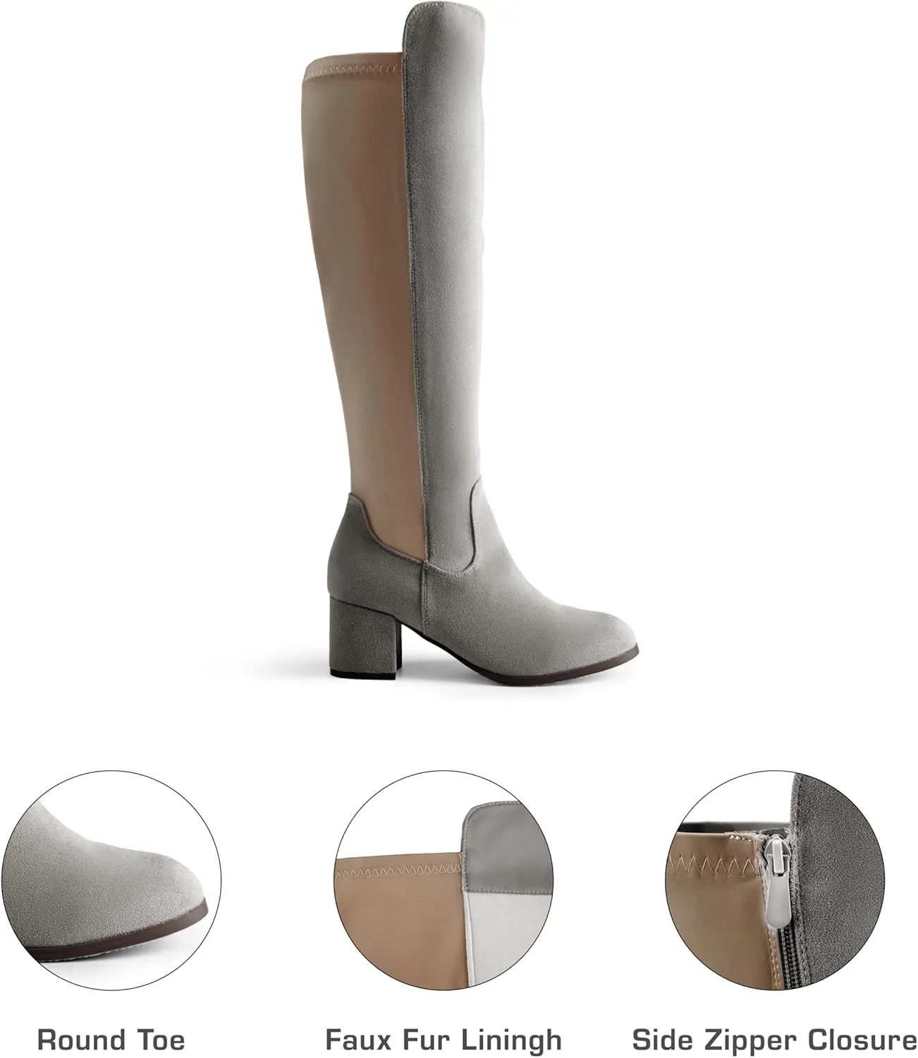 DREAM PAIRS Women's Knee High Stretchy Fashion Boots