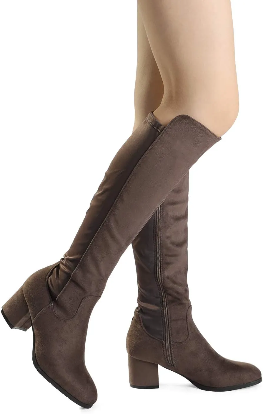 DREAM PAIRS Women's Knee High Stretchy Fashion Boots