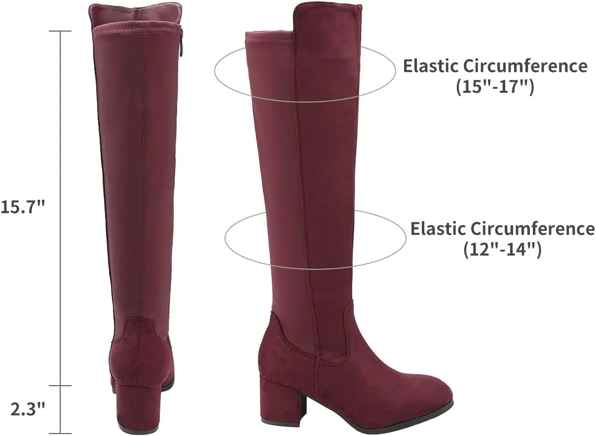 DREAM PAIRS Women's Knee High Stretchy Fashion Boots