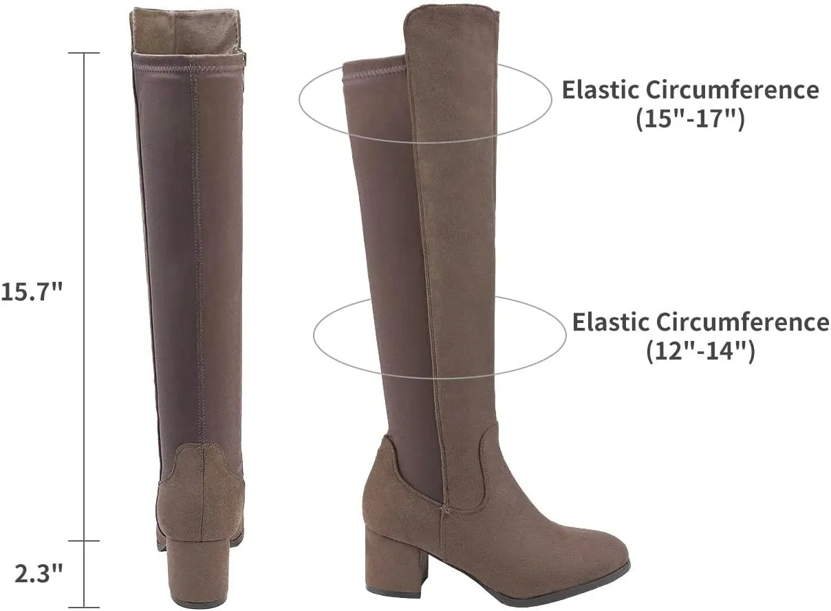 DREAM PAIRS Women's Knee High Stretchy Fashion Boots