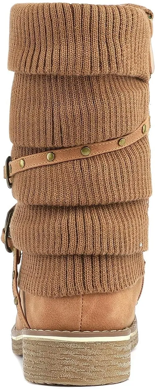 DREAM PAIRS Women's Mid Calf Fashion Winter Snow Boots