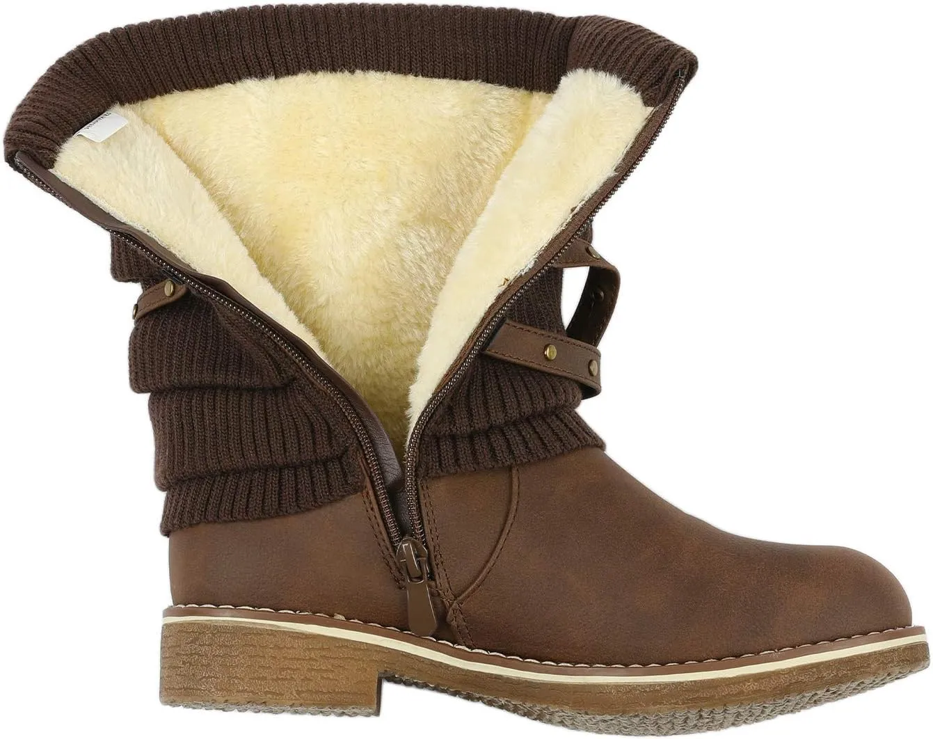 DREAM PAIRS Women's Mid Calf Fashion Winter Snow Boots
